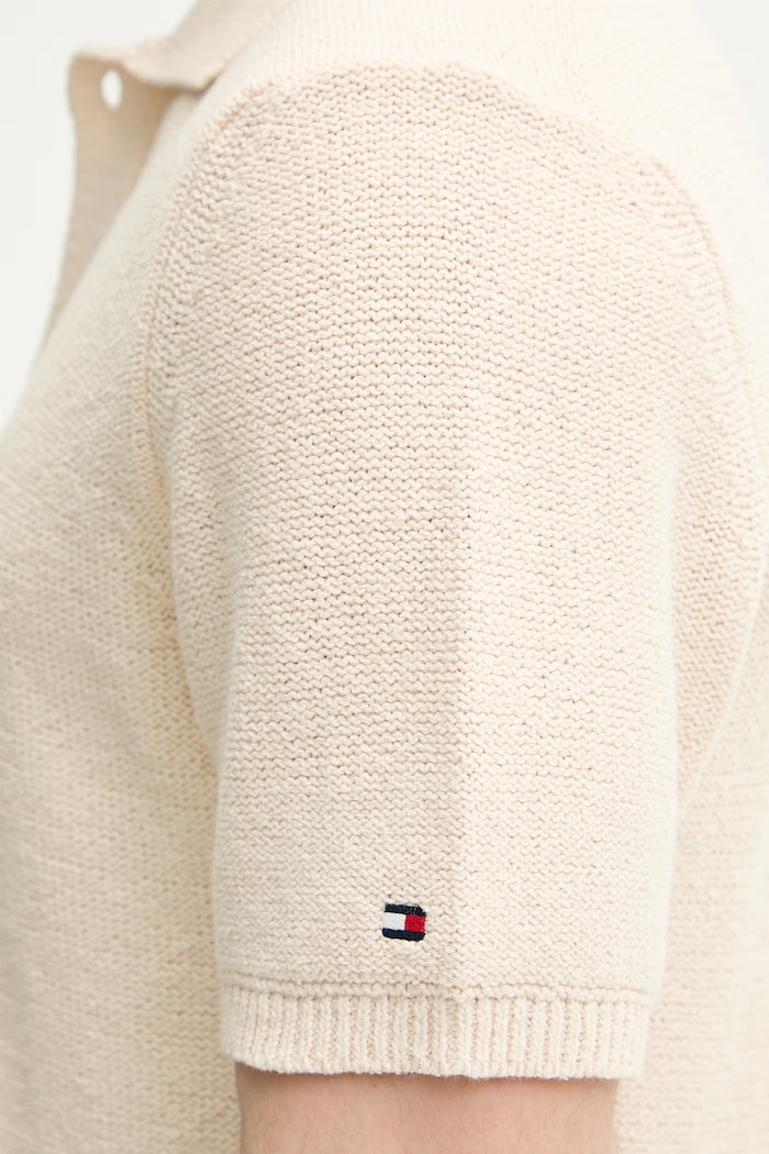 Tommy Hilfiger ζακέτα ανδρική με βαμβάκι MW0MW42796 μπεζ