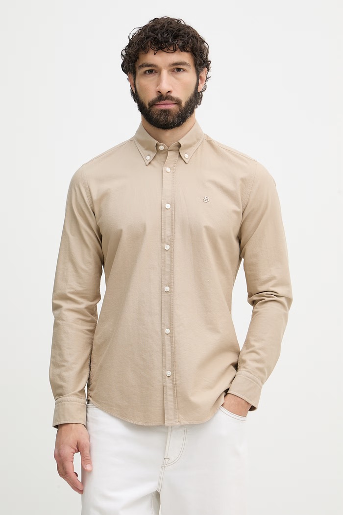 BOSS cămașă oxford pentru bărbați, din bumbac ROAN bej 50555920