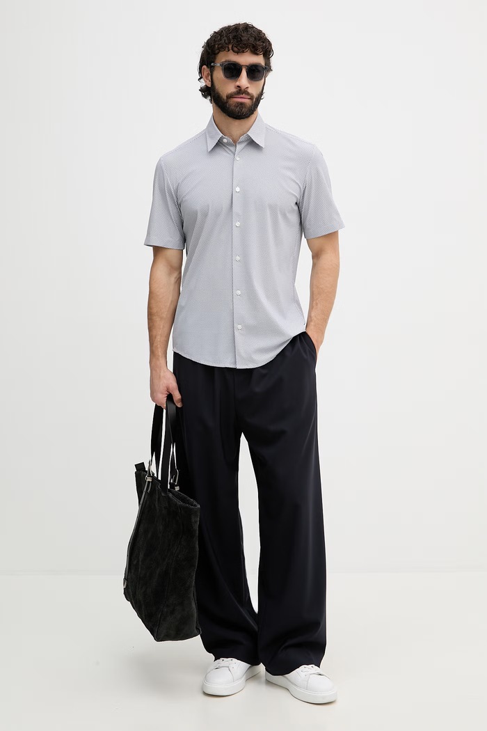 BOSS cămașă pentru bărbați LIAM 50561452 alb SS26