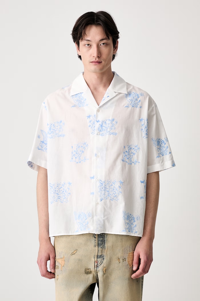 Kenzo Shirt SC πουκάμισο με βαμβάκι ανδρικό κανονικό λευκό FG55CH1359EG