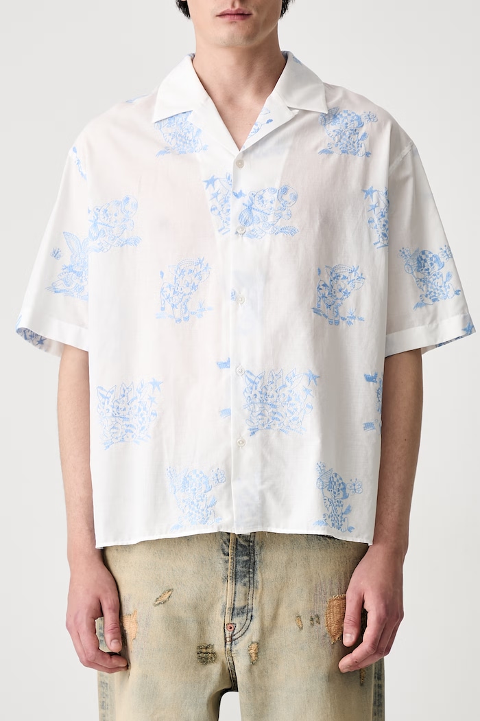 Kenzo Shirt SC košeľa s bavlnou pánska biela FG55CH1359EG