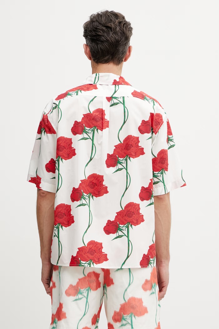Odzież Kenzo Shirt SC koszula bawełniana męska FG55CH1359O2 biały
