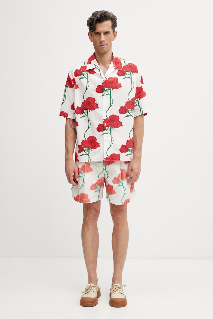 Kenzo Shirt SC koszula bawełniana męska FG55CH1359O2 biały