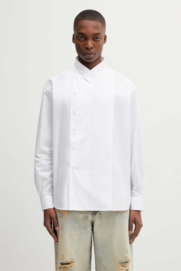 Хлопковая рубашка Kenzo Shirt LS гладкий белый FG55CH4249LF