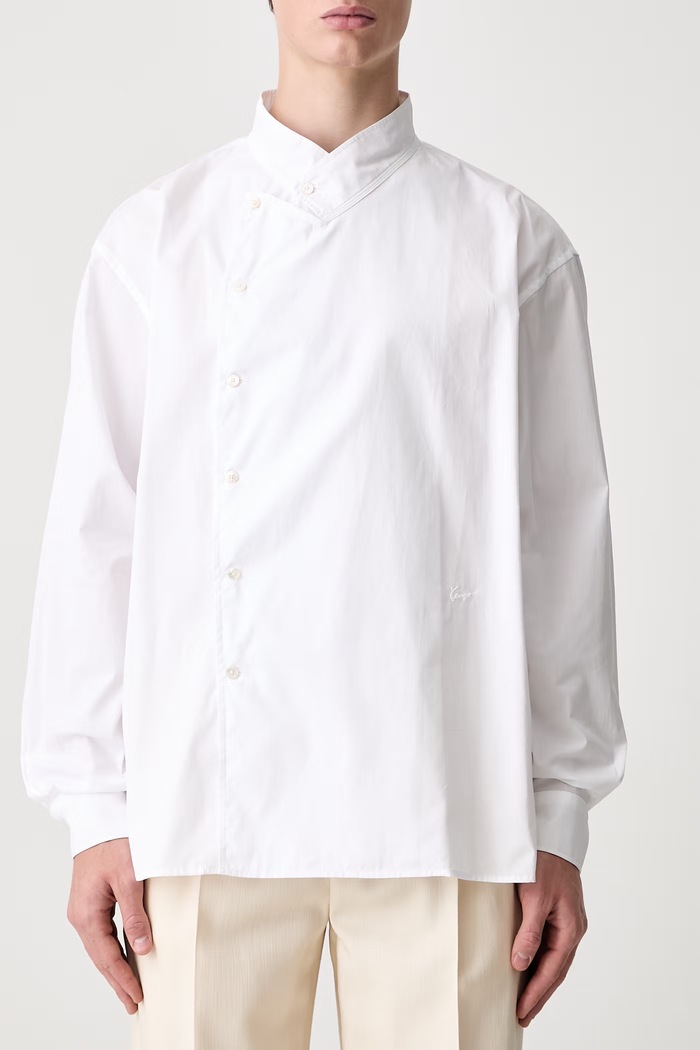 Kenzo Shirt LS košile bavlněná pánská bílá FG55CH4249LF