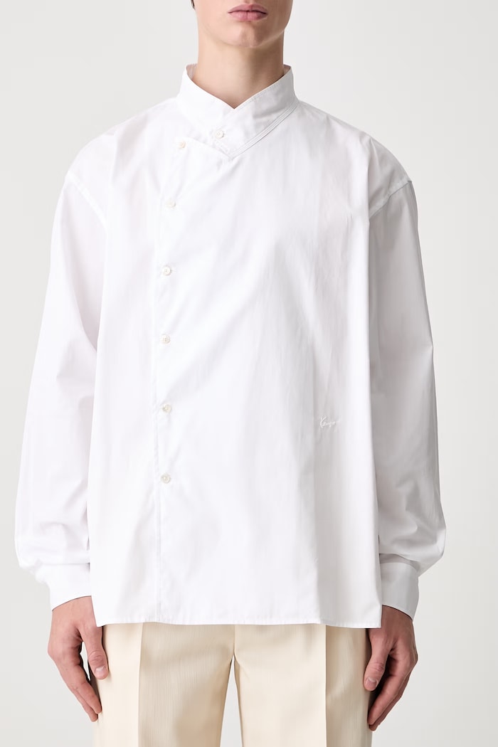 Kenzo Shirt LS camicia in cotone da uomo bianco FG55CH4249LF