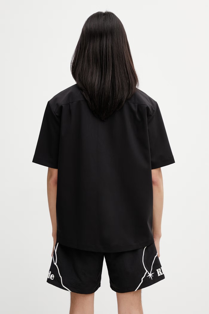 Clothing Filling Pieces Drapy men's shirt with viscose 412655501295.130 black
