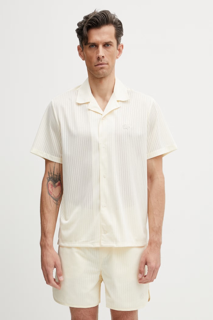 Odzież Filling Pieces Mesh koszula męska 412655501178.214 beżowy