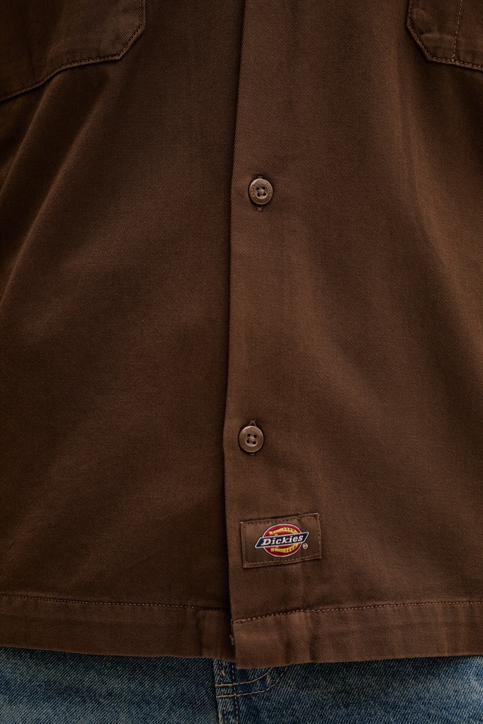 Dickies koszula męska bawełniana DK0A88N90TB1 brązowy