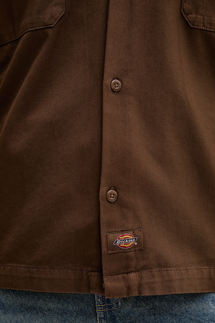 Dickies koszula męska bawełniana DK0A88N90TB1 brązowy