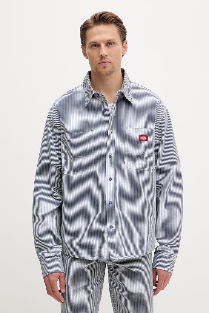 Dickies koszula męska bawełniana granatowy DK0A889SRI21