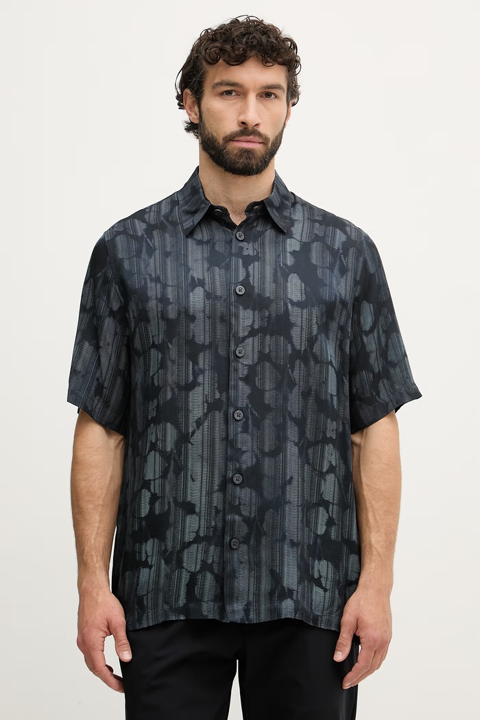 Armani Exchange cămașă pentru bărbați, cu vâscoză bleumarin XM002106.AF13235