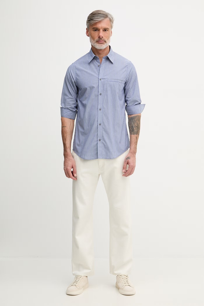 Armani Exchange Cămașă pentru bărbați bumbac XM002113.AF22549 albastru SS26