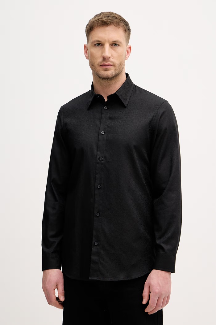 Armani Exchange Košeľa pánska bavlnená čierna XM002263.AF13131