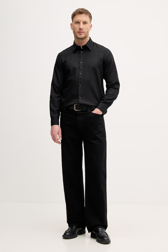 Armani Exchange Košeľa pánska bavlnená XM002263.AF13131 čierna SS26