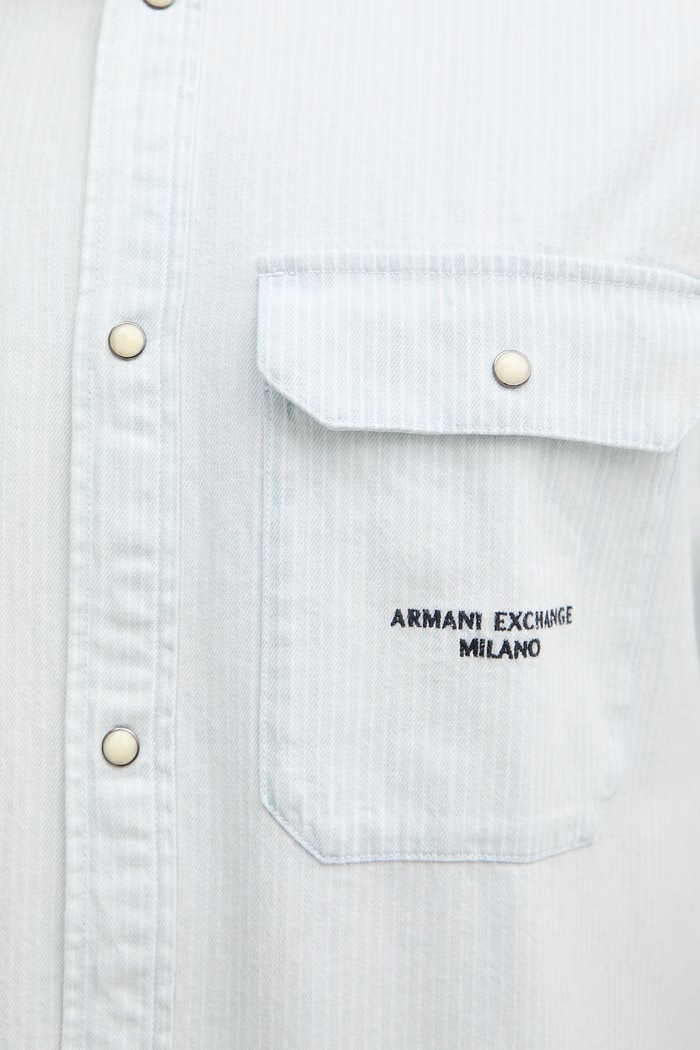 Armani Exchange cămașă pentru bărbați, din bumbac XM002266.AF22638 albastru
