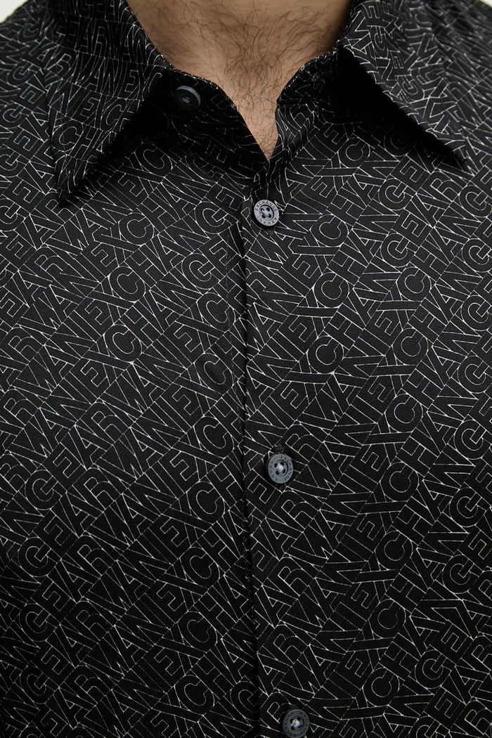 Armani Exchange košeľa pánska z viskózy XM002280.AF13235 čierna