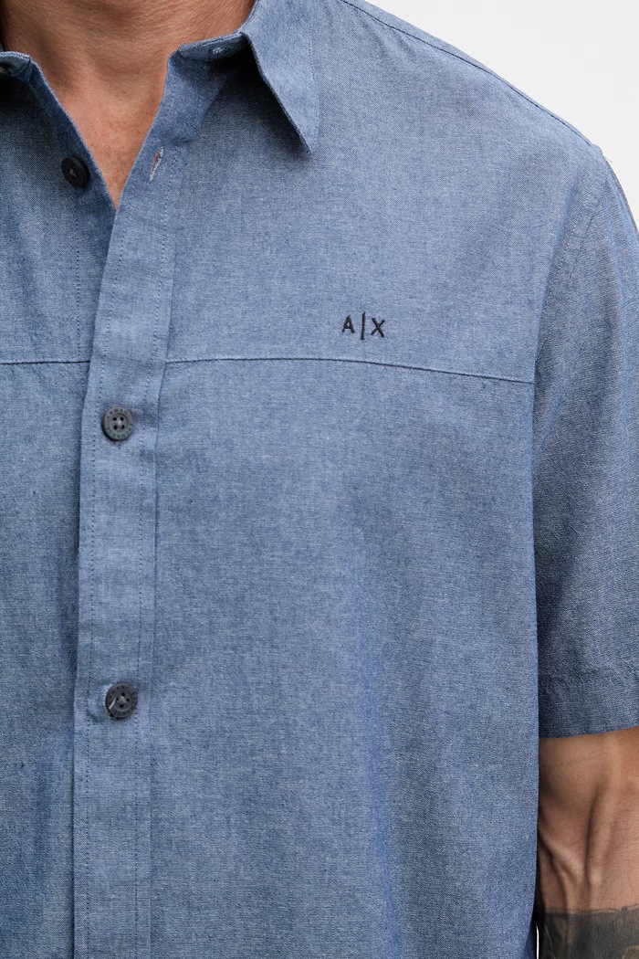 Armani Exchange cămașă pentru bărbați, din bumbac XM002283.AF22712 albastru