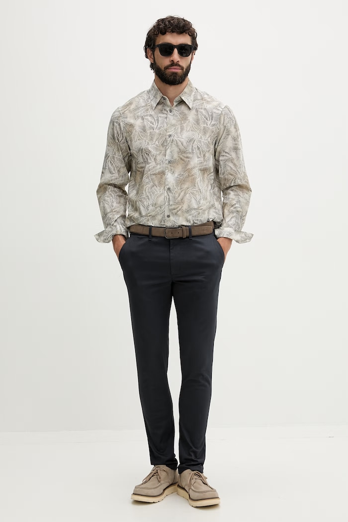 Armani Exchange košeľa pánska bavlnená XM002290.AF22716 béžová SS26