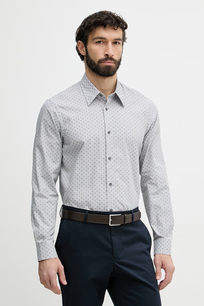 Armani Exchange košeľa pánska bavlnená sivá XM002811.AF24739