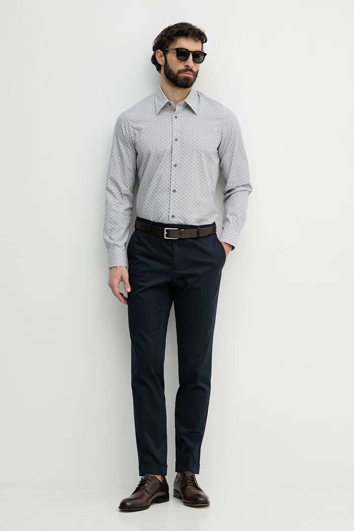Armani Exchange košeľa pánska bavlnená XM002811.AF24739 sivá SS26