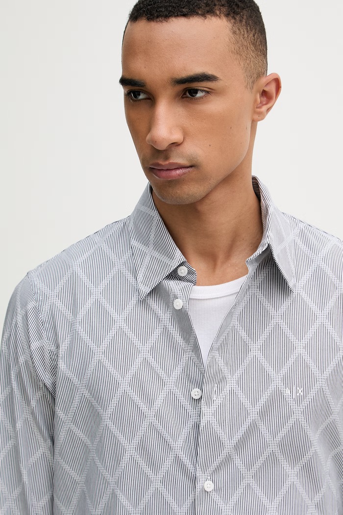 Armani Exchange cămașă pentru bărbați, din bumbac gri XM002812.AF24577
