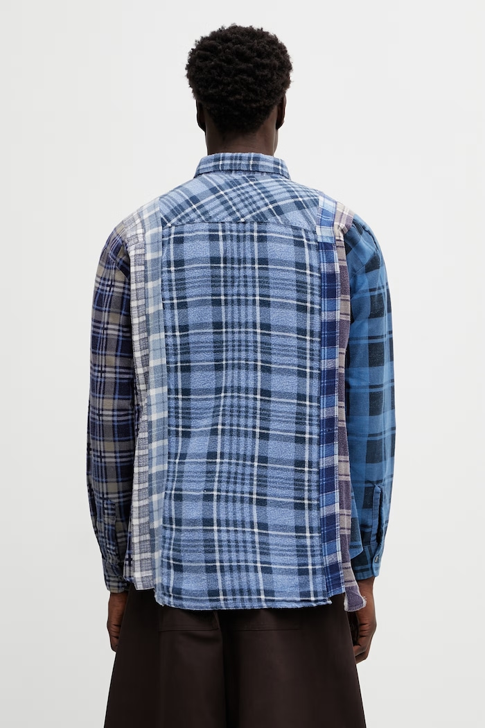 Clothing Needles cotton shirt SX480 blue