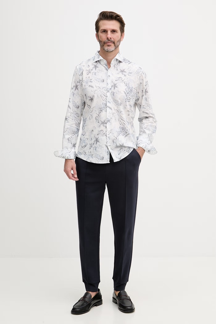 Joop! pánska košeľa s ľanom 30102852 biela SS26