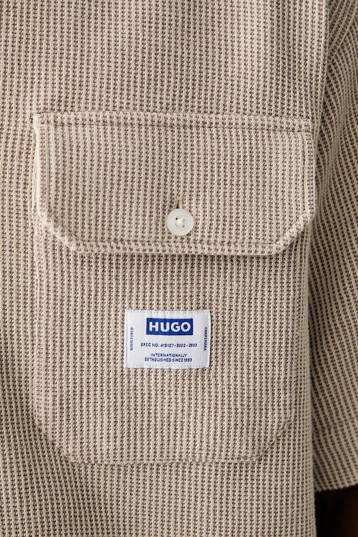 HUGO Blue košeľa pánska s bavlnou Ebaffino 50557091 béžová