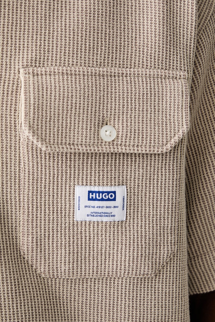 HUGO Blue cămașă pentru bărbați, cu bumbac Ebaffino 50557091 bej