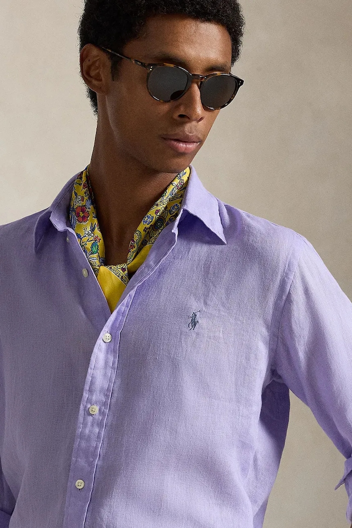 Дрехи Ленена риза Polo Ralph Lauren LINEN V1-CUBDPPCS 710966294501 виолетов