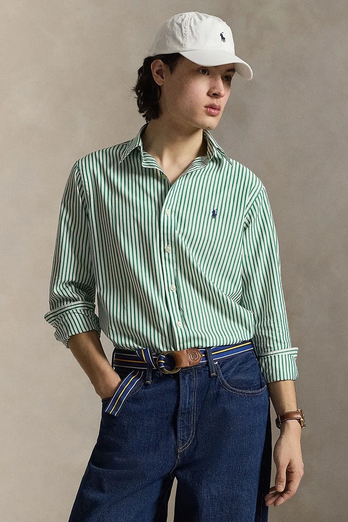 Polo Ralph Lauren WASHED BROADCLOTH-WVN-SHIRT Ανδρικό βαμβακερό πουκάμισο λευκό 710B15595003