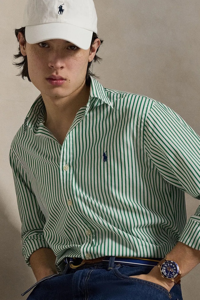 Polo Ralph Lauren WASHED BROADCLOTH-WVN-SHIRT Ανδρικό βαμβακερό πουκάμισο λευκό 710B15595003