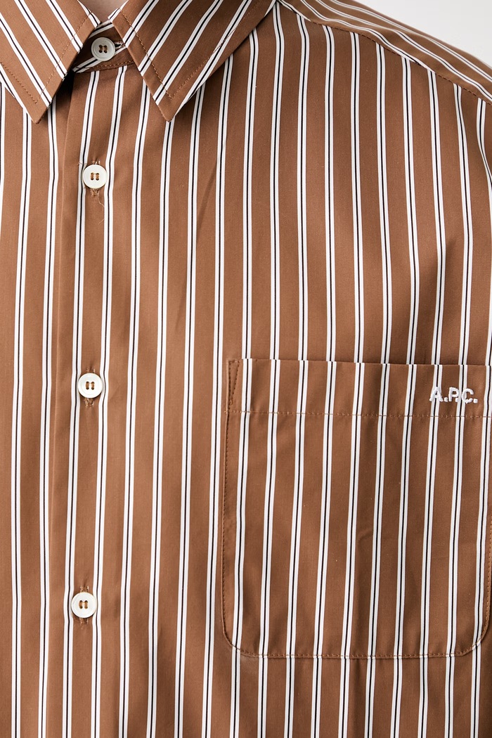 A.P.C. Malo Logo košulja od pamuka za muškarce COHLH.H12553 smeđa