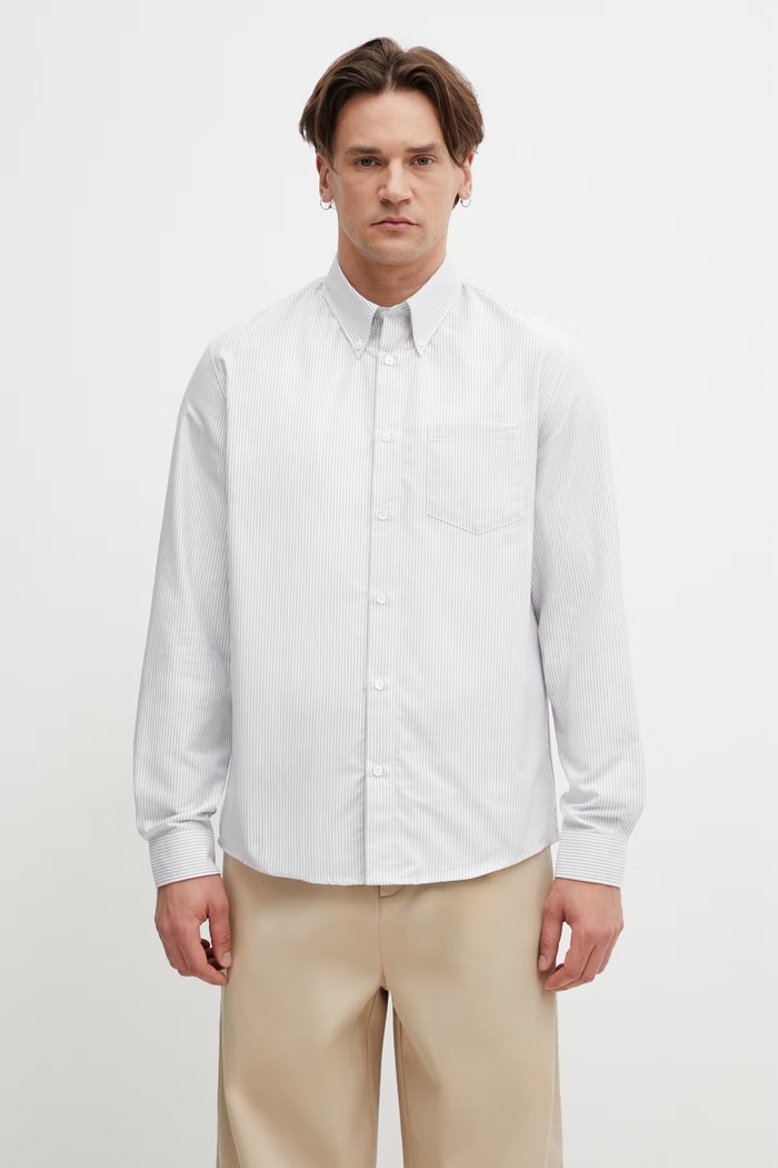 A.P.C. cămașă bărbătească din bumbac New Greg alb COHOC.H12651