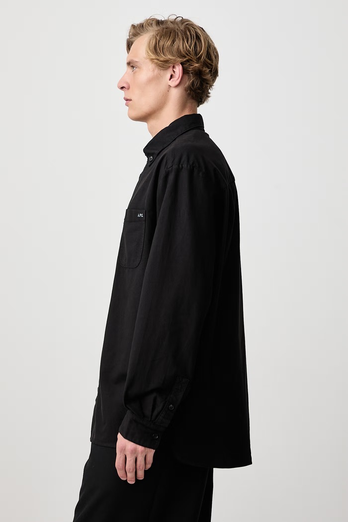 Koszula męska bawełniana Mateo Logo A.P.C. COHOE.H12599 czarny