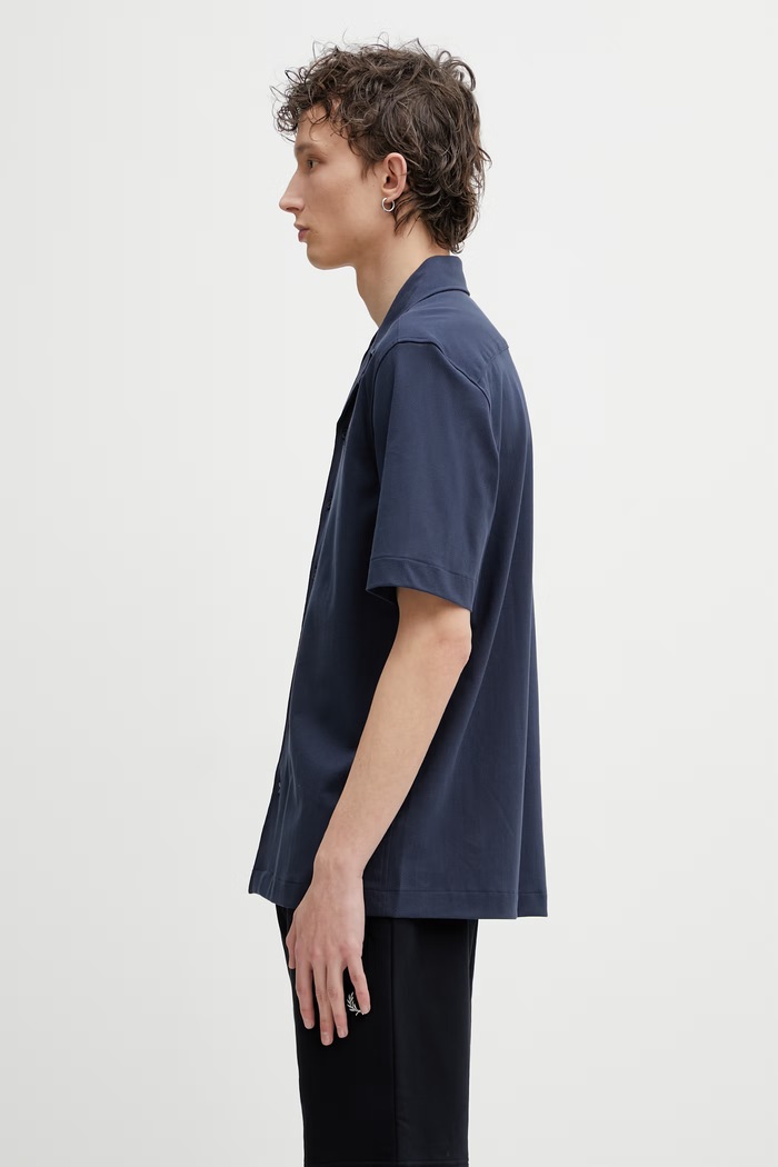 Bombažna srajca Fred Perry M1745 mornarsko modra SS26