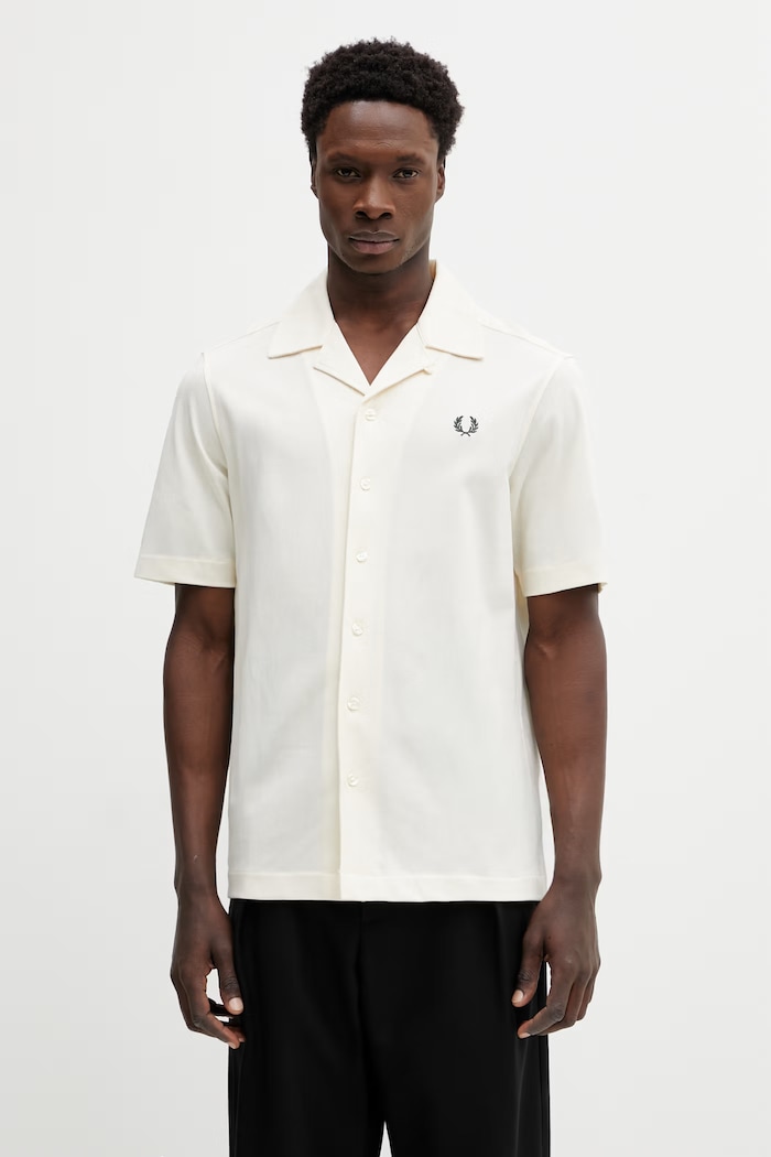 Βαμβακερό πουκάμισο Fred Perry κανονικό μπεζ M1745