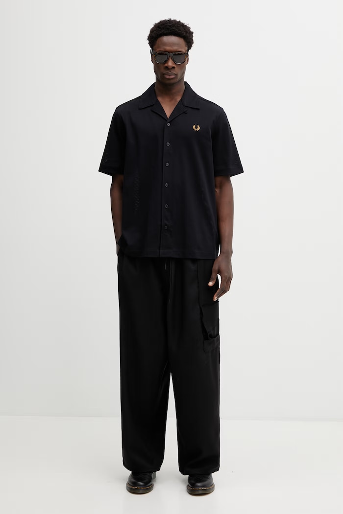 Bombažna srajca Fred Perry M1745 črna