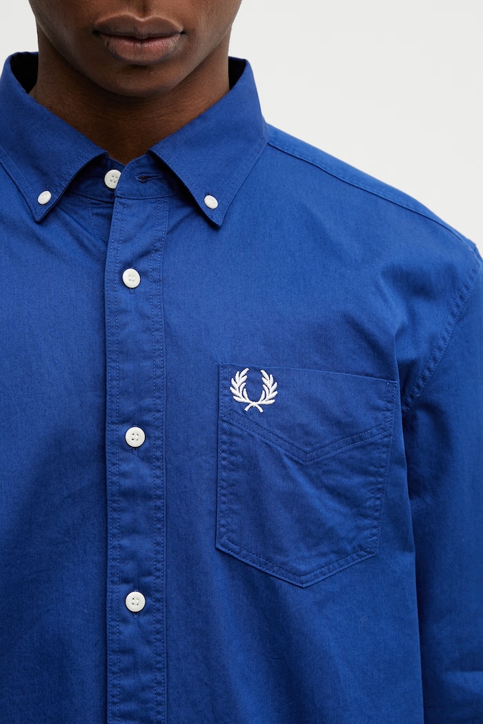 Bombažna srajca Fred Perry modra M2431