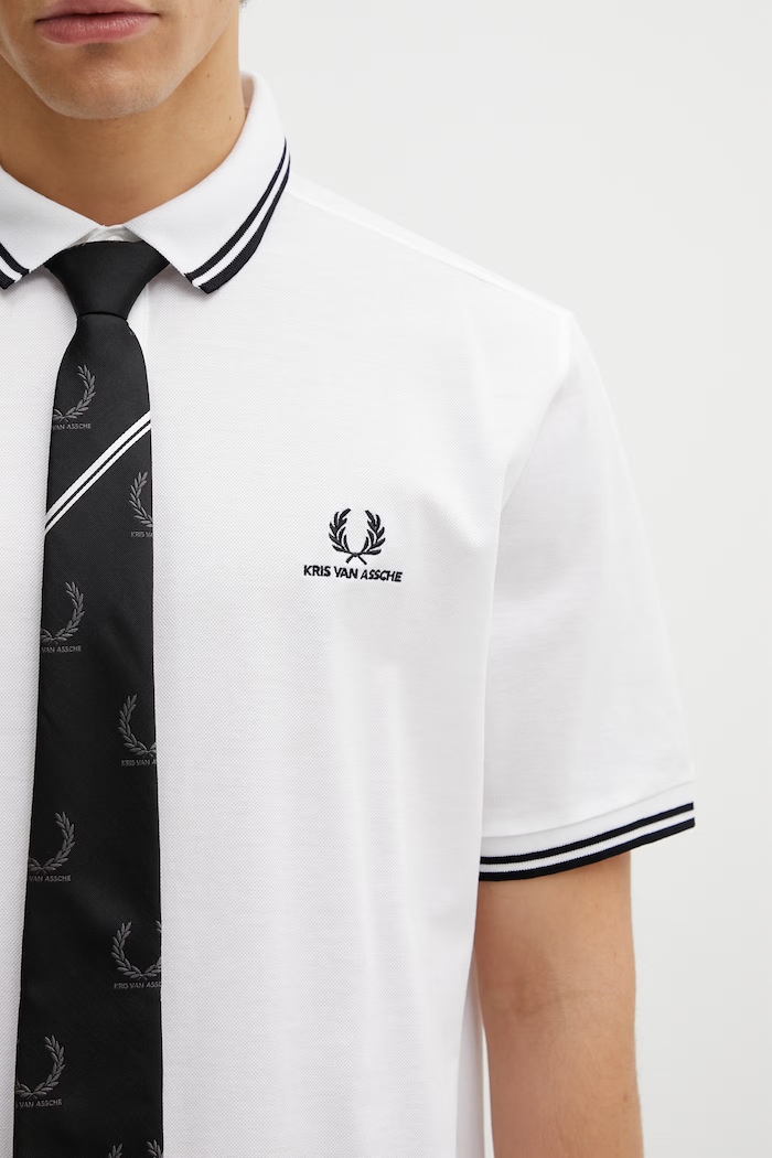 Cămașă pentru bărbați, din bumbac x Kris Van Assche Fred Perry alb SM2110