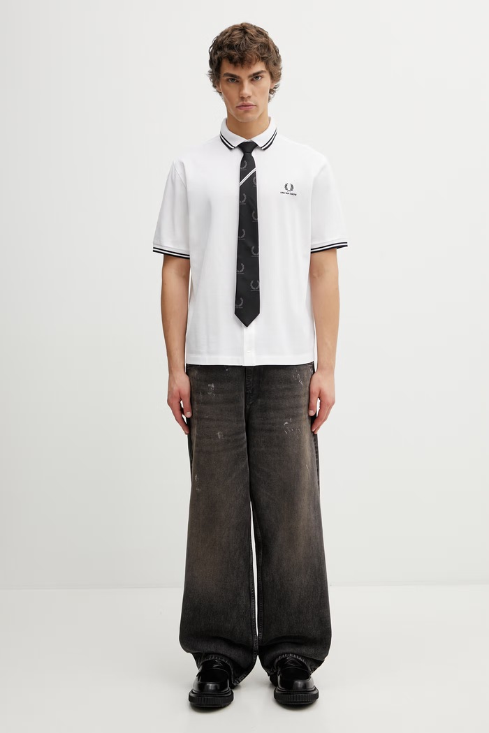 Fred Perry Koszula męska bawełniana x Kris Van Assche SM2110