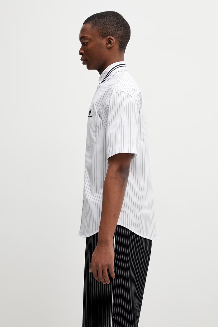 Fred Perry Koszula męska bawełniana x Kris Van Assche SM2111 biały SS26