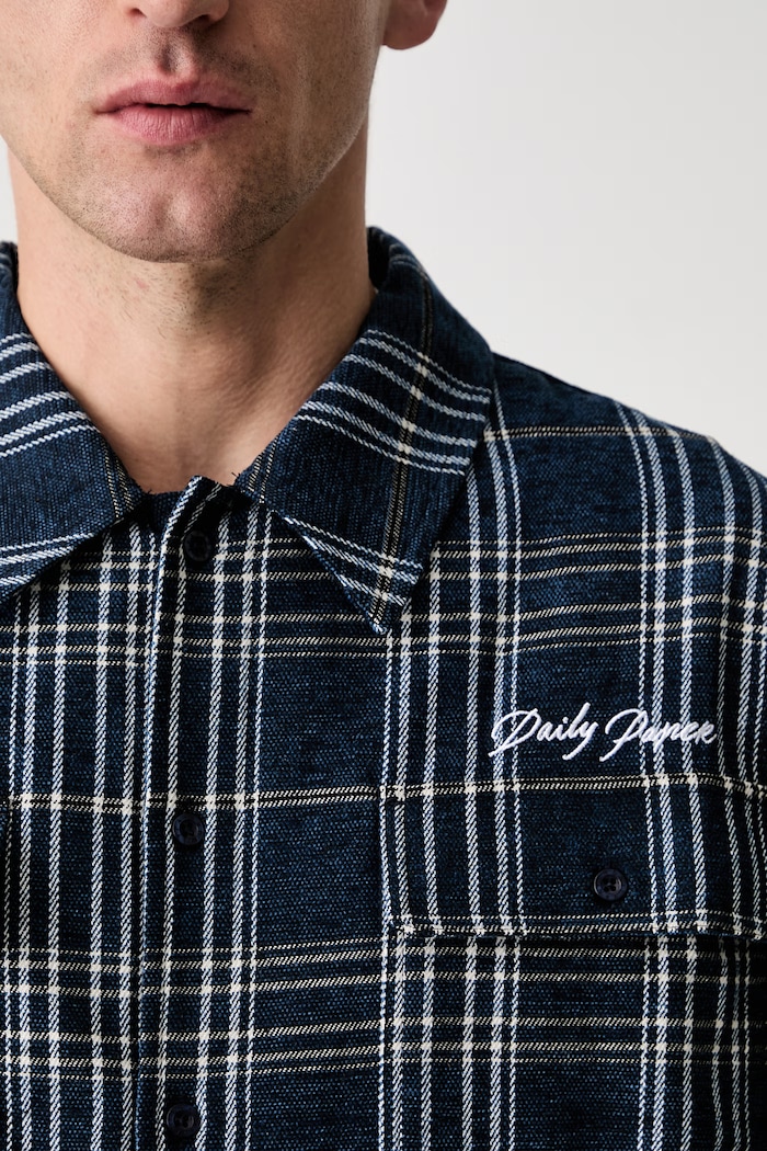 Daily Paper chenille script shirt Men's 2610026 blue