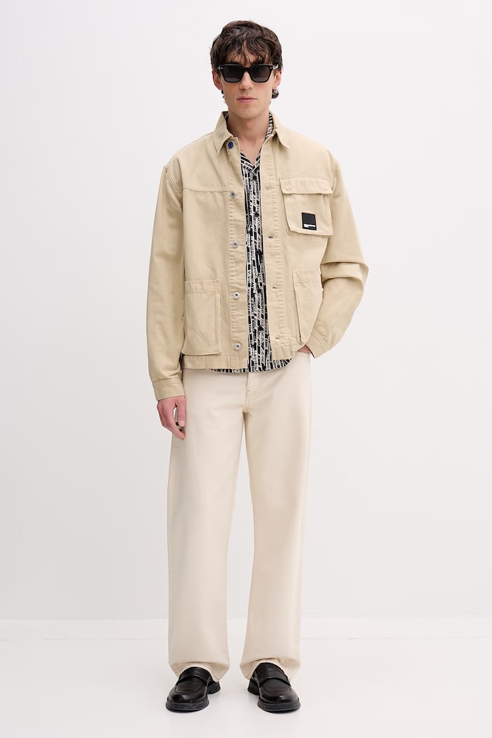 Karl Lagerfeld Jeans pánska bavlnená košeľa B2M16011 čierna SS26