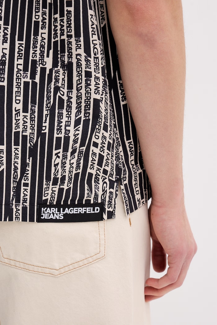 Karl Lagerfeld Jeans pánska bavlnená košeľa B2M16011 čierna