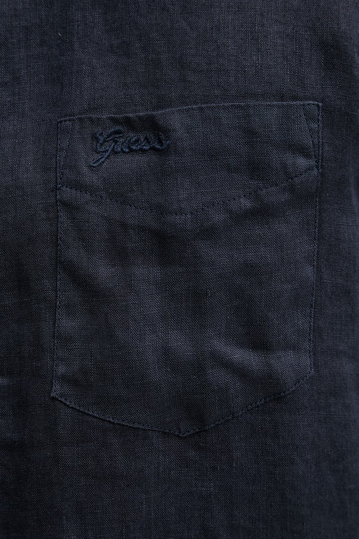 Guess cămașă pentru bărbați, din in M6GH59.W1827 bleumarin