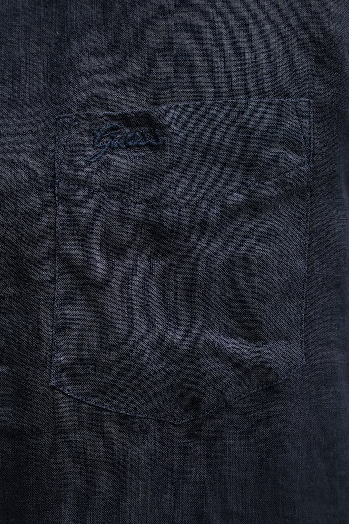 Guess cămașă pentru bărbați, din in M6GH59.W1827 bleumarin