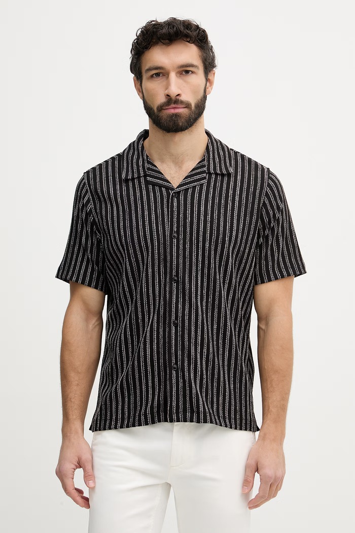 Guess πουκάμισο Ανδρικό μαύρο M6GP30.K3190