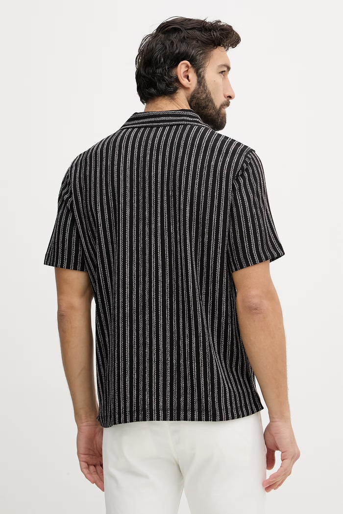 Ρούχα Guess πουκάμισο Ανδρικό M6GP30.K3190 μαύρο